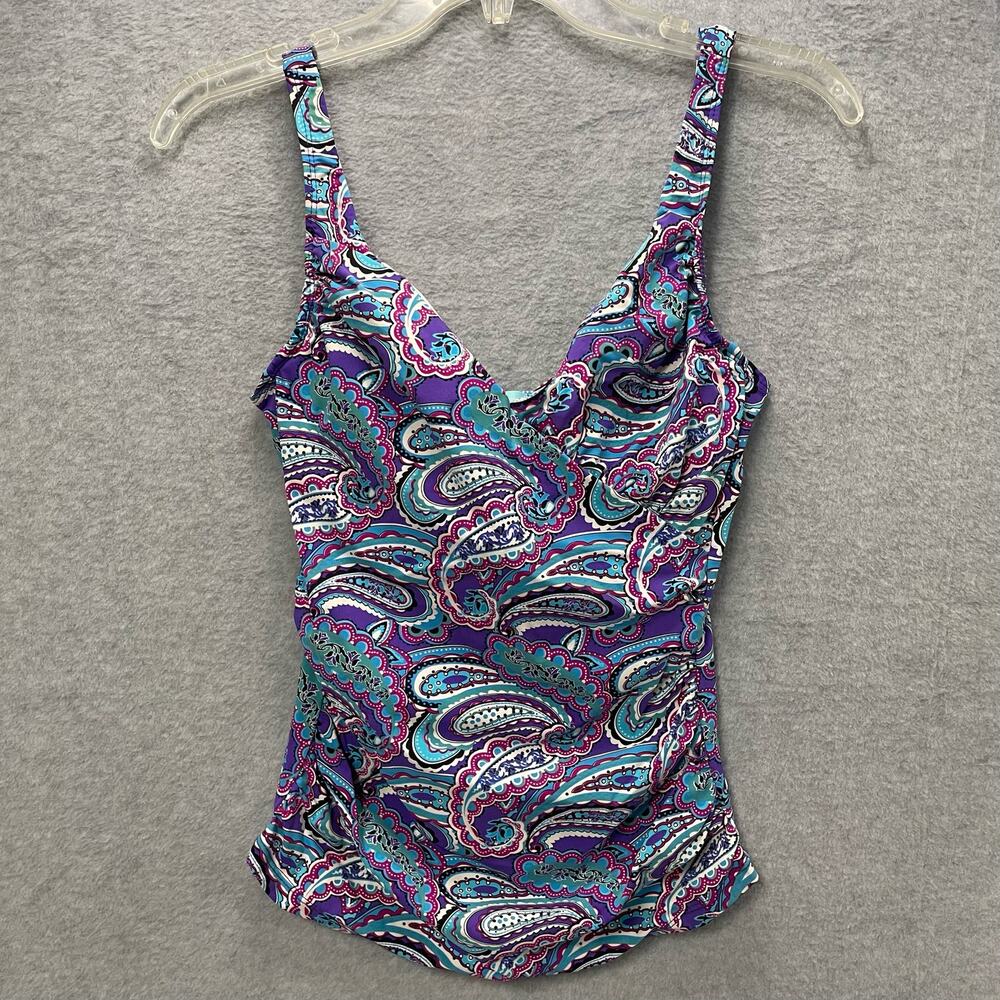 Assets By Spanx Paisley Tankini Size Small